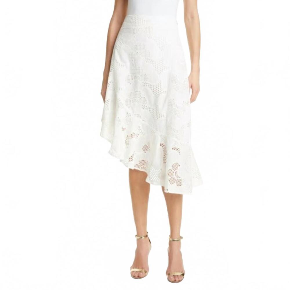NEW MILLY mae piers eyelet skirt in white